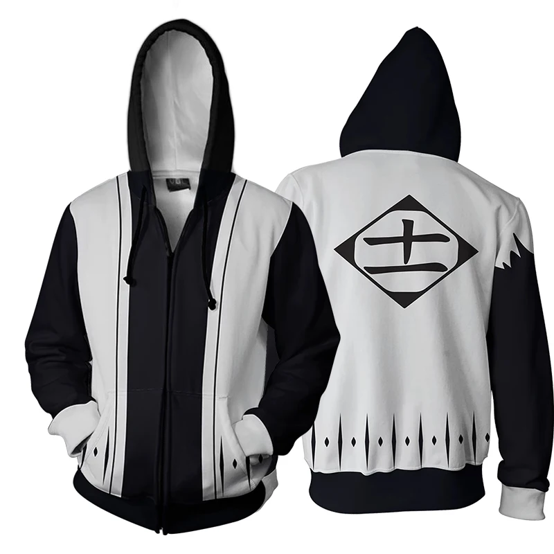 

Anime BLEACH Mens Zipper Hoodies Cartoon Boy girls kids Coat Jacket Men women Jumper Sweatshirt streetwear Clothes y2k