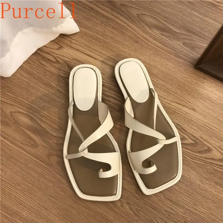 2023 new women's sandals summer clip toe slippers outdoor fashion flat bottom casual non-slip sandals