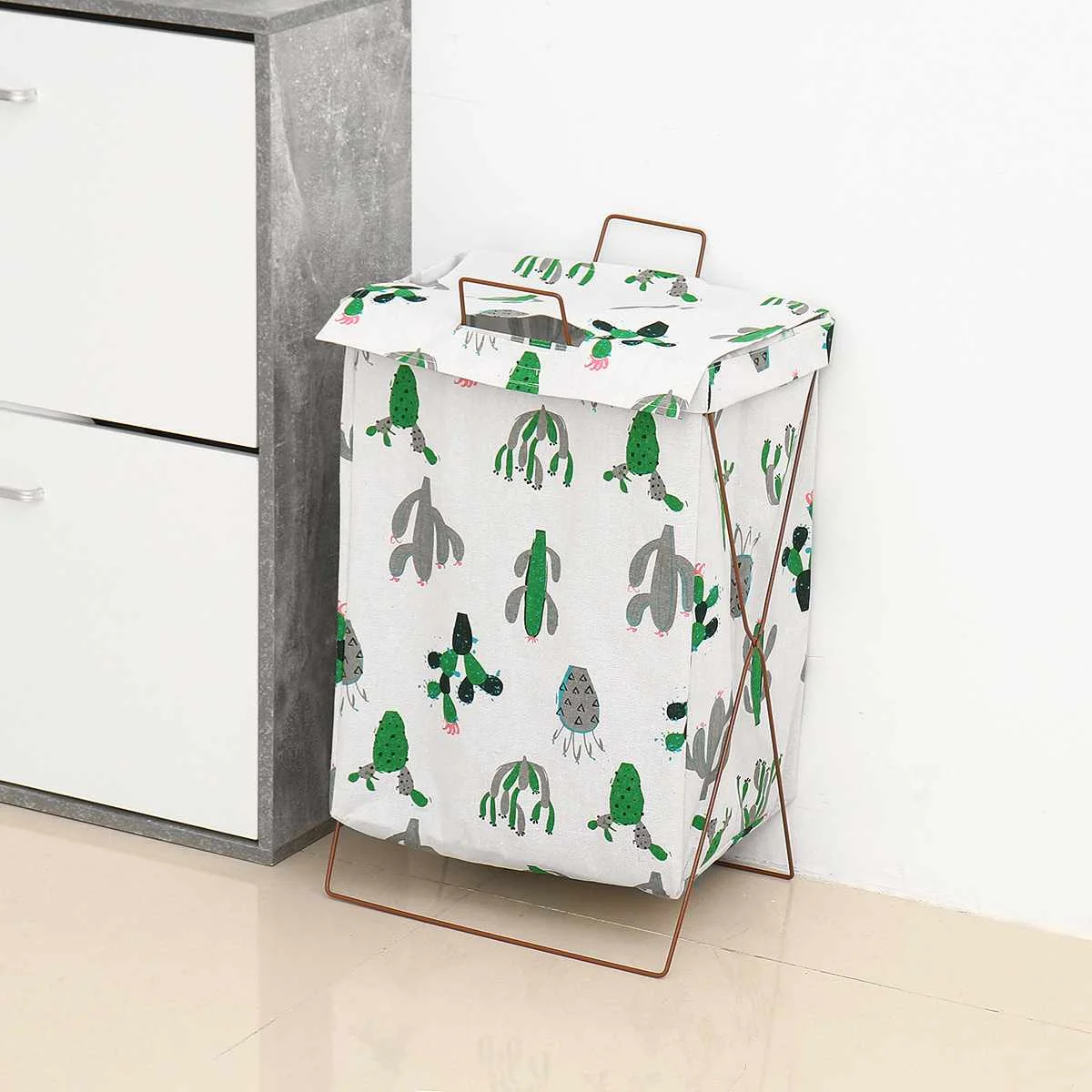 

Dirty Clothes Storage Basket Three Grid Organizer Basket Collapsible Large Laundry Hamper Waterproof Home Laundry Basket