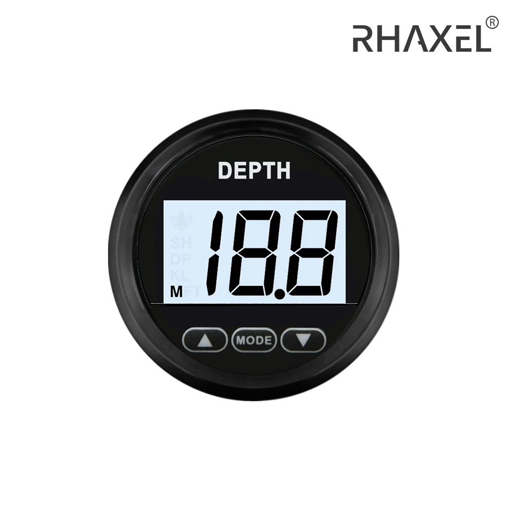 Цифровой индикатор глубины RHAXEL 52 мм (2 дюйма) с белой подсветкой для морских