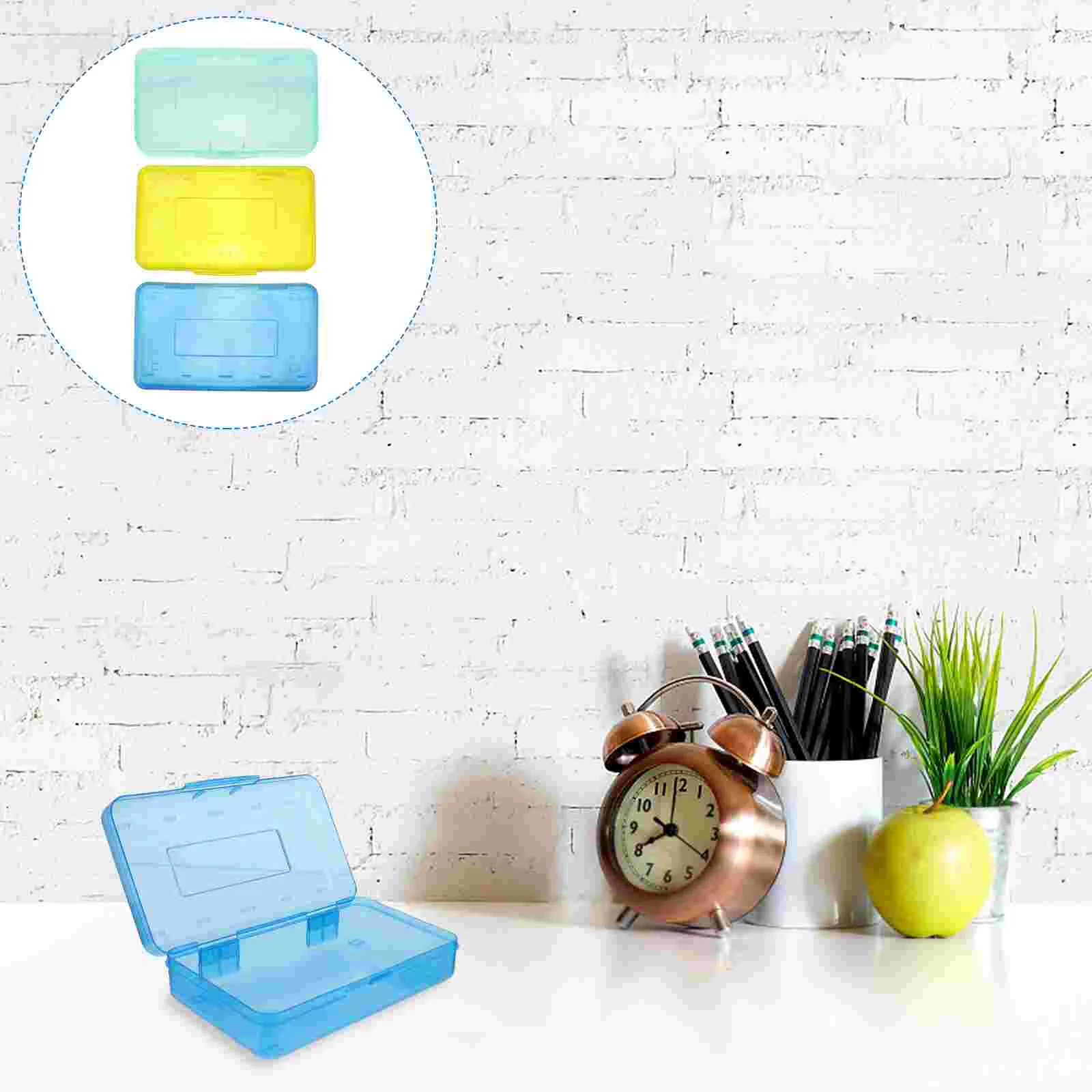

3Pcs Transparent Stationery Case Multi-functional Pencil Case for Student