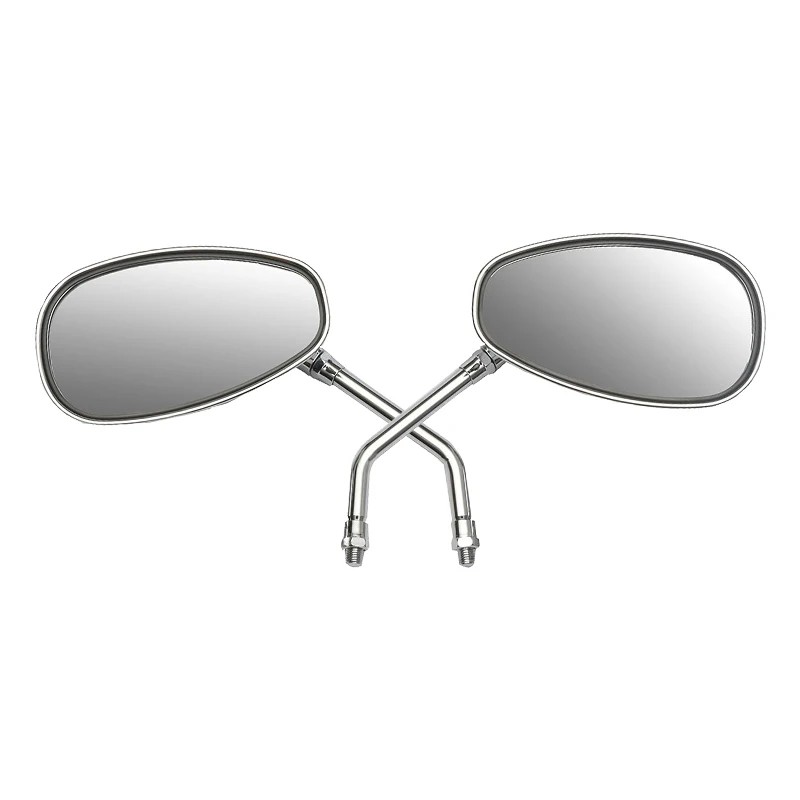

2 шт., серебристые боковые зеркала заднего вида для мотоцикла Honda /Kawasaki /Suzuki, 10 мм