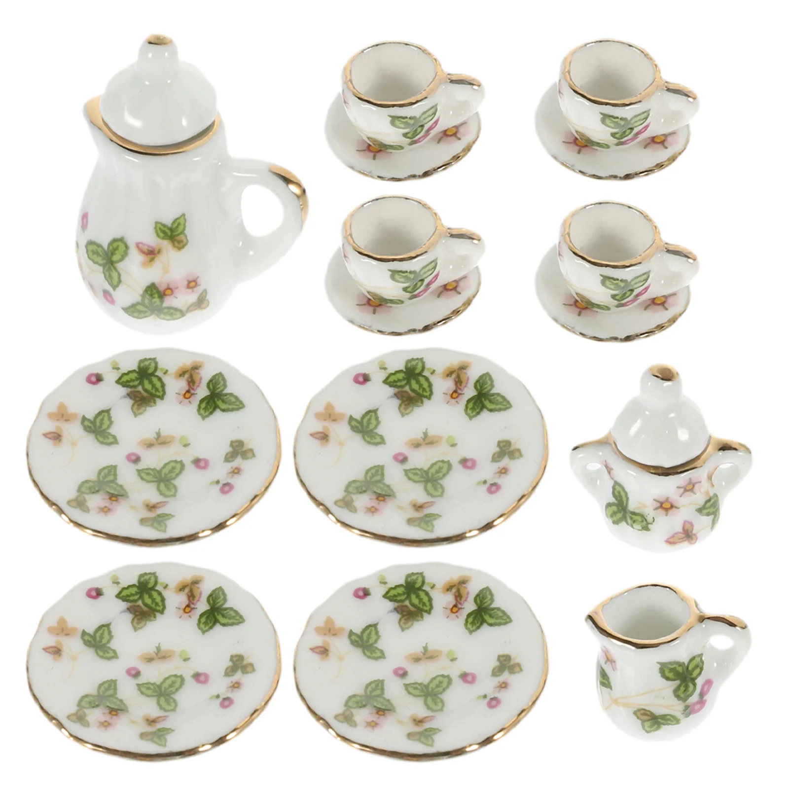 

House Tea Set Home Decor Miniature Cups Model Miniatures Accessories Ceramics Tiny Teapot And