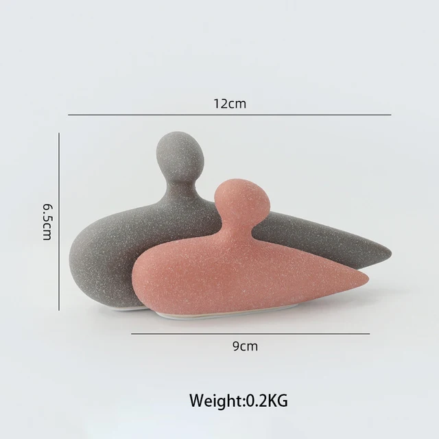 

Скандинавский дизайн Morandi парная Статуя Украшение хром керамическая матовая парная модель офисный стол Декор статуэтки для гостиной подарок