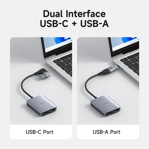 Hagibis Адаптер USB-A/C на HDMI для двух мониторов