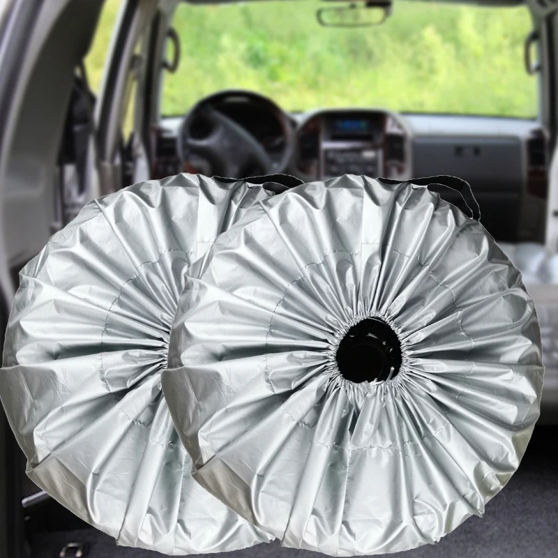 

Car Tyre Covers Bag Waterproof Dustproof UV Proof 190T Silver Cloth Storage Protectors Auto Wheel Accessoires