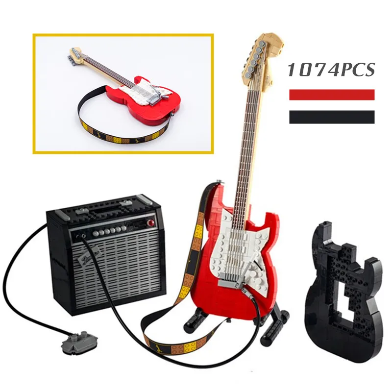 

New FIT 21329 Creative Fender Guitar Model Modular Building Blocks Ideas DIY Education Toys Kids Birthday Christmas Gifts