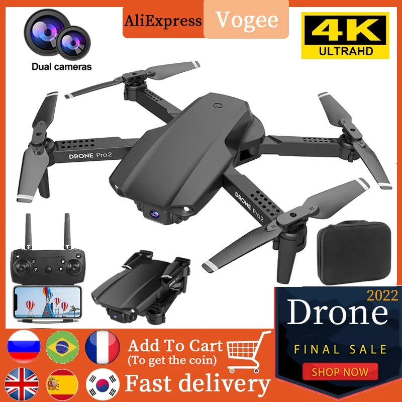 

2022 E99Pro2 RC Mini Drone 4K Dual Camera WIFI FPV Live Transmission Aerial Photography Helicopter Foldable Quadcopter Drone Toy