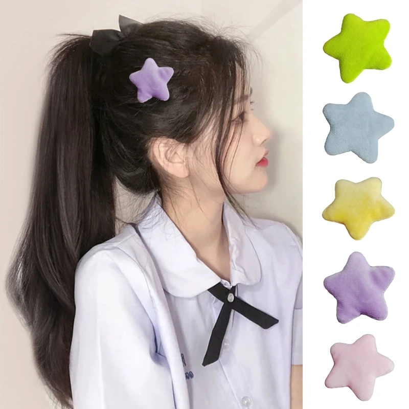 

40GC Plush Star Hair Clip Star Hair Accessories Star Hairpin Star Barrettes Bobby pin