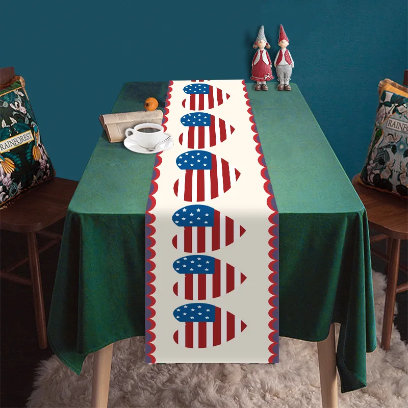 

Creative Independence Day Table Flags Love Printed Tablecloth Restaurant Holiday Atmosphere Decorative Tablecloth American Style