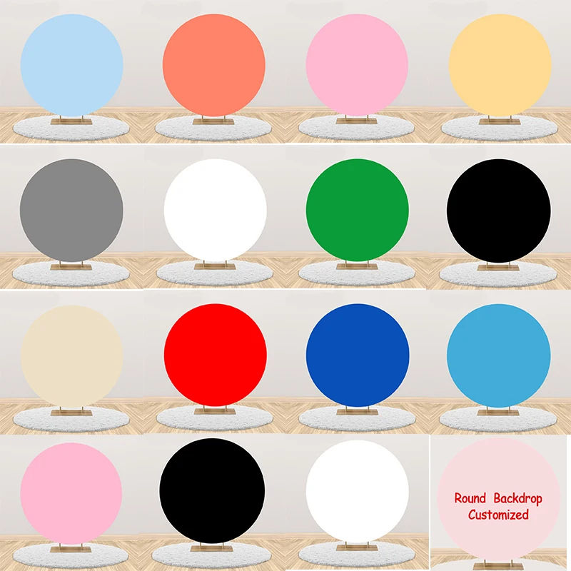 

Avezano Solid Color Backdrop Green Birthday Party Round Banner Christmas New Year Circle Photography Background Photozone Decor