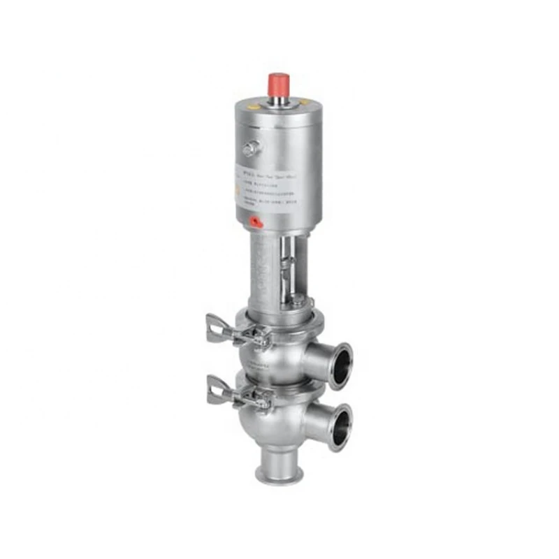 

Stainless steel 3 way double seat pneumatic divert seat reversing valve