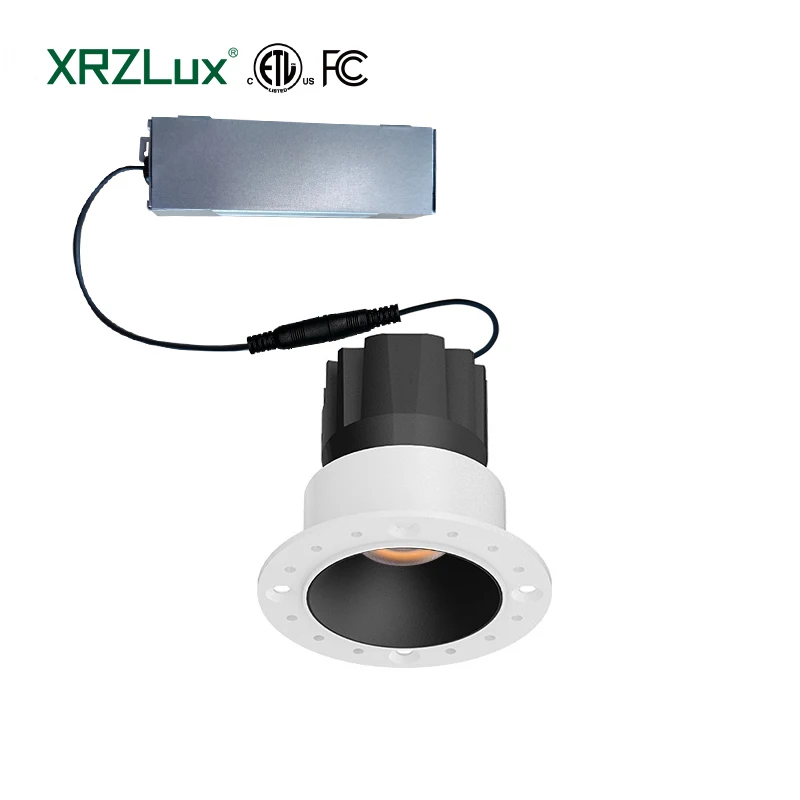 XRZLux ETL COB Вниз светильник с регулируемой яркостью Светодиодный круглый точечный