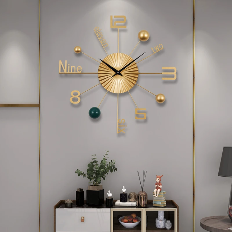 

Metal Digital Wall Clock Modern Design Fashion Large Simple Creative Luxury Chinese Wall Clock Living Room horloge Home Decor