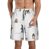 quick dry summer mens beach board shorts briefs for man swim trunks swimming shorts beachwear hand drawn fun winter time