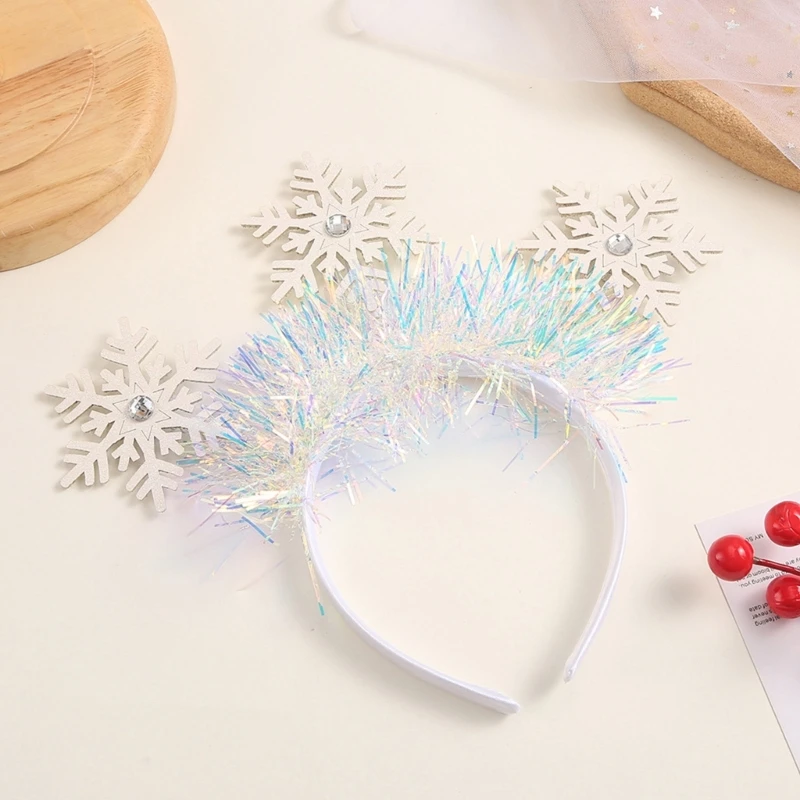 

Sweet Shinning Snowflake Shape Hair Hoop Live Broadcast Headband Party Headwear