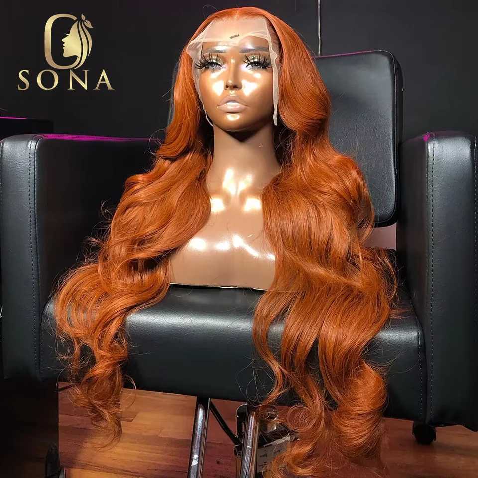 Ed Ginger Orange 13x6 Transparent Lace Frontal Wig Red 99j Burgundy13x4 Human Hair Lace Frontal Wigs Pre Plucked
