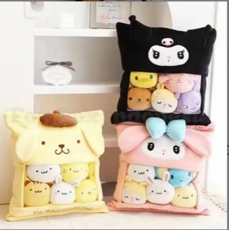 2024 Sanrio плюшевая подушка прозрачная обезболивающая сумка один пакет кукла Kuromi Melody