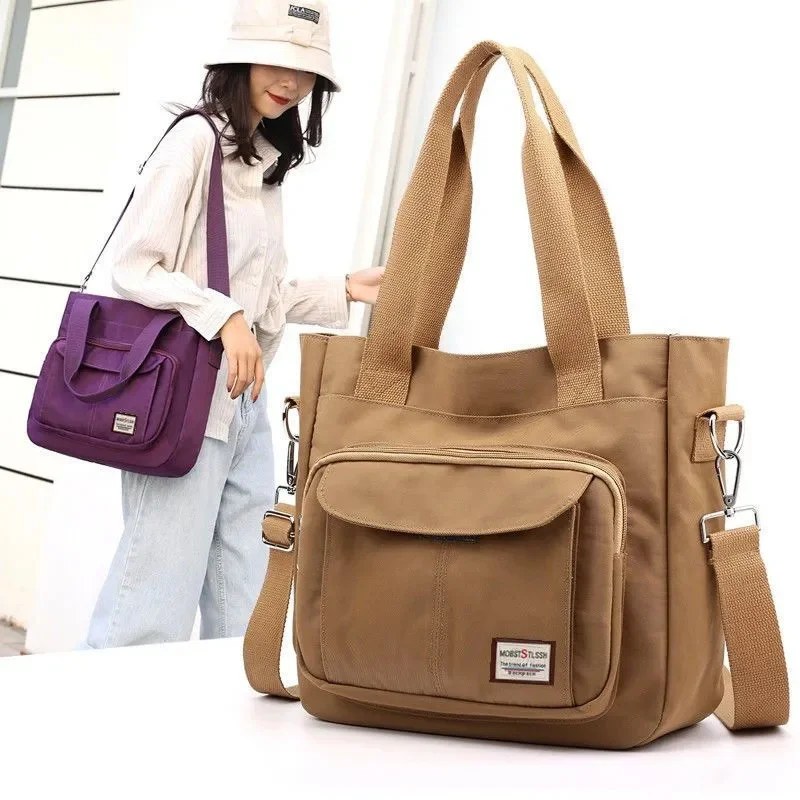 

Shoulder Bag Women Canvas Handbag Women Large Capacity Nylon Tote Bag Messenger Bag for Students
