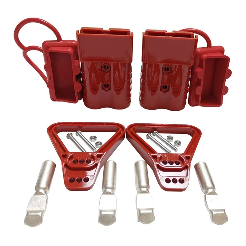 

2Pcs 350A 2AWG Battery Power Connector Cable Quick Connect Disconnect Kit Anderson Connector for ATV Winch Red