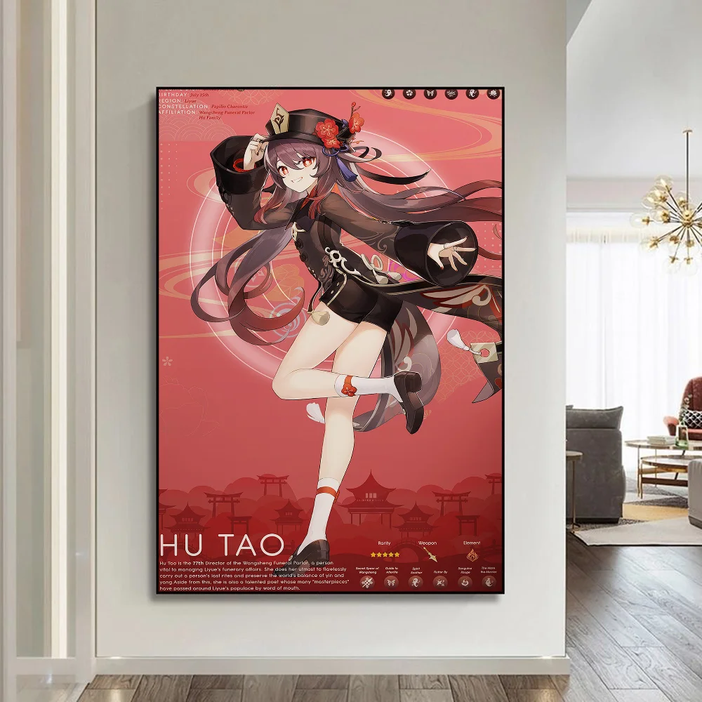 Популярные игровые персонажи Genshin Impact плакат