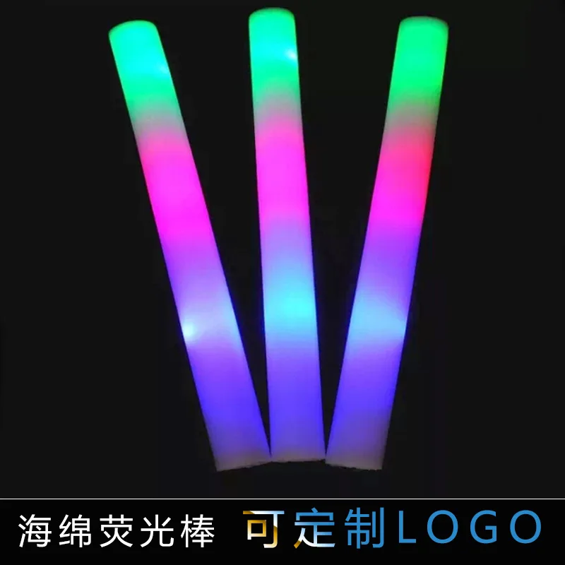 5Pcs/Lot Glow Sticks Bulk Colorful LED Foam Stick Glow Sticks Cheer Tube RGB LED Glow in the Dark Light for Party