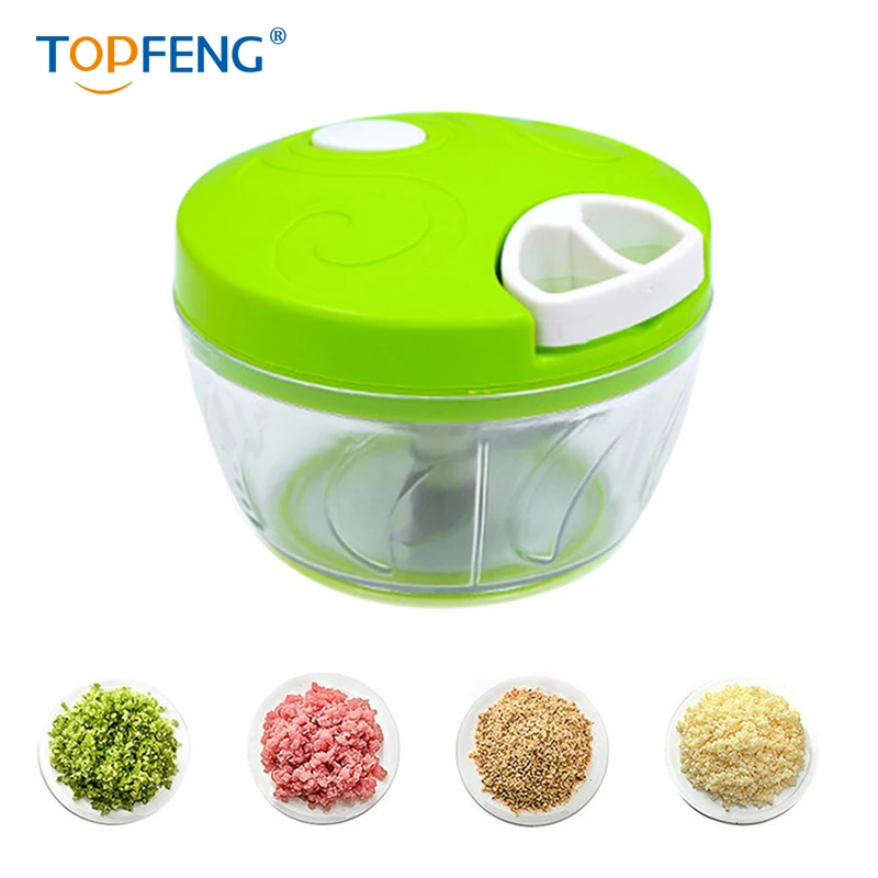 

TopFeng Mini Pull Chopper Food Processor - Vegetable, Fruit, Garlic and Herb Slicer