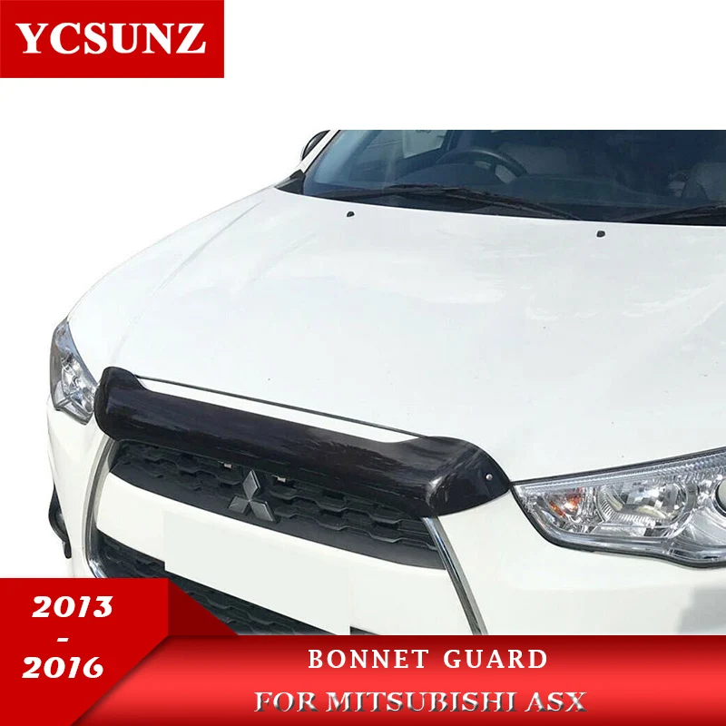 

Acrylic Car Bonnet Guard For Mitsubishi ASX 2013 2014 2015 2016 accessories Tinted Guard Bug Shield Hood Deflector