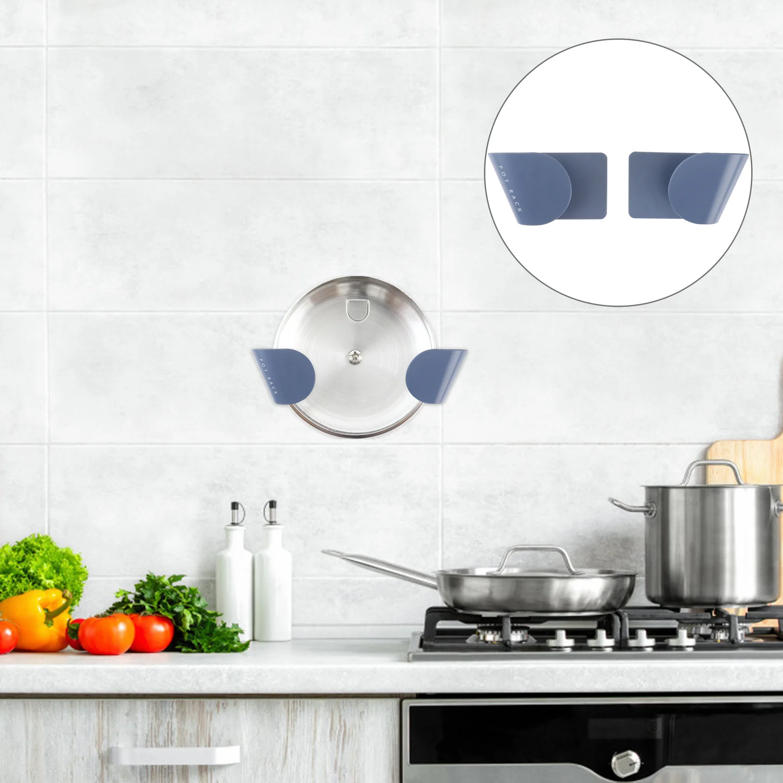 

Lid Pot Holder Organizer Rack Wall Cabinet Cover Door Pan Hanging Board Storage Kitchen Cutting Spoon Plate Stand Hanger