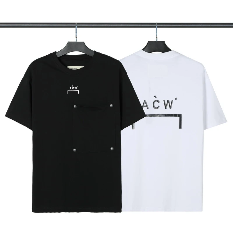 

Oversized T Shirt A COLD WALL Printed Button T-shirt Street Fashion Clothes ACW Letters Simple Summer Short-sleeved Men T-shirt