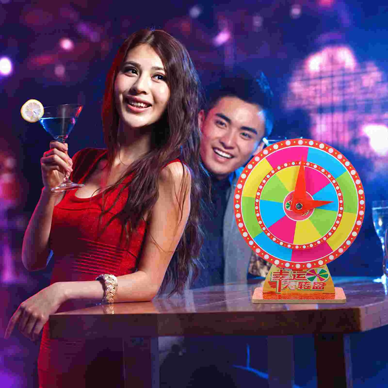 

Prize Wheel Fortune Board Game Rotating Turntable Rotatable Lottery Party Supplies Plastic Raffle