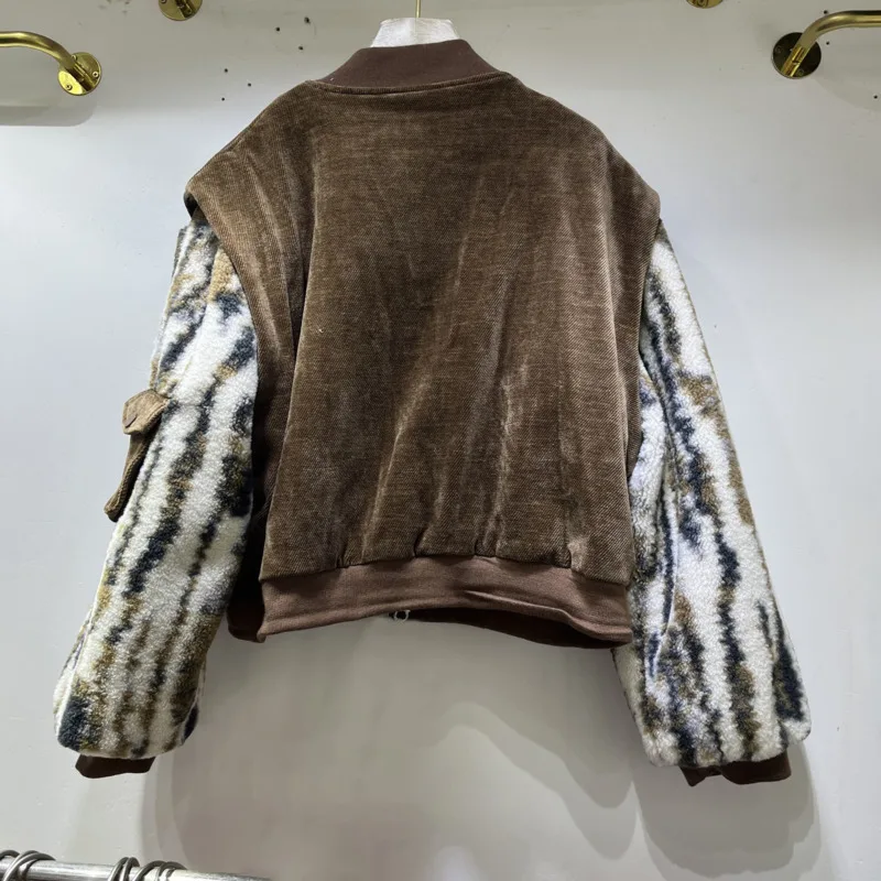 DEAT женское пальто с хлопковой подкладкой в стиле пэчворк из искусственной кожи