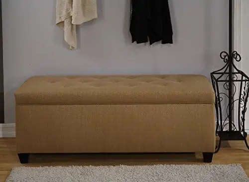 

Secret Tufted Ottoman, Bedroom Entryway Bench with Shoe Storage Slots, Stores up to 36 Pairs, Large, Candice Pumpkin