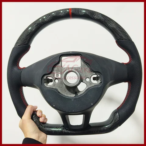 Рулевое колесо из углеродного волокна, подходит для Golf 7 7,5 GTI MK7, без дополнительных петель переключения передач, спортивный стиль, автомобильные аксессуары