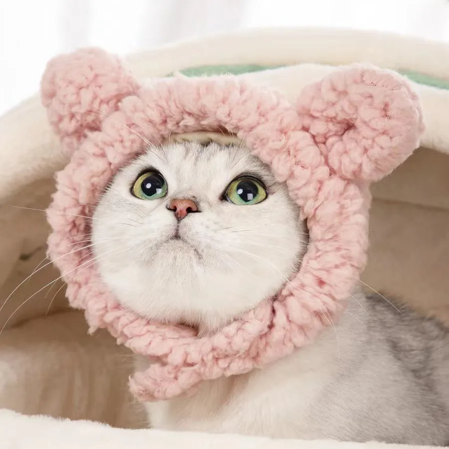 

Cat Headgear Dog Headgear Hat Birthday Dress Up Headdress Plush Funny Cute Rabbit Ears Pet Supplies Pet Accessories Cat Hat