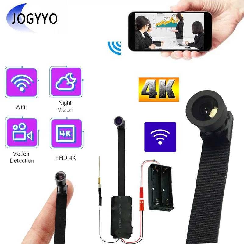 

Мини-камера видеонаблюдения, 4K, P2P, Wi-Fi