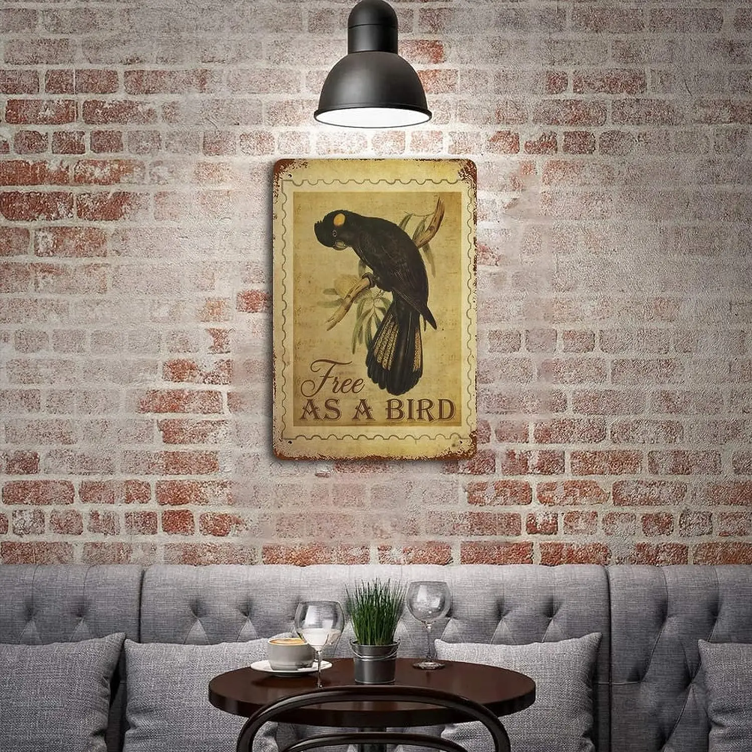 Металлическая Оловянная вывеска акварель Цветная птица алюминиевая