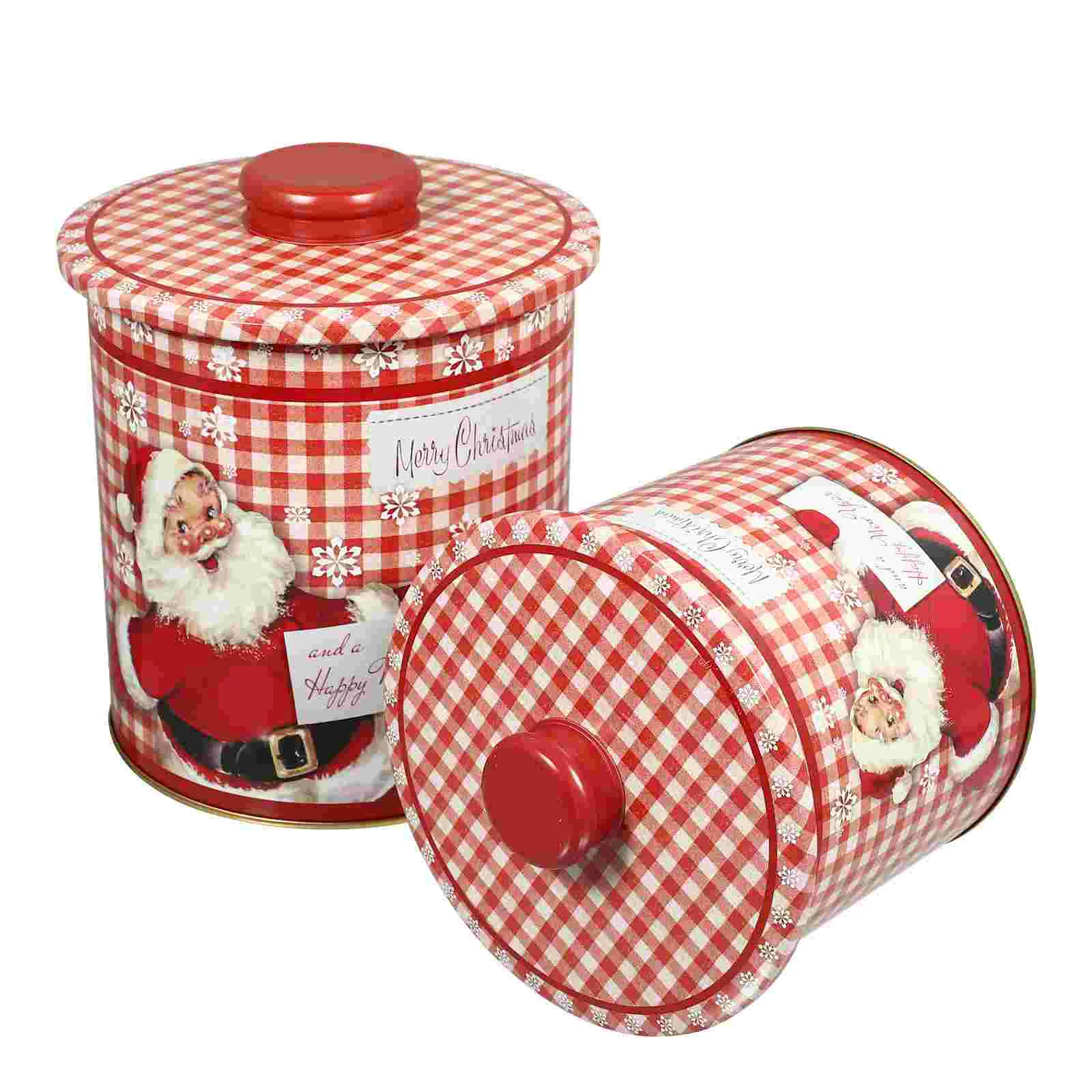 

2 Pcs Candy Wedding Favors Sweets Packing Case Storage Holder Container Containers Tinplate