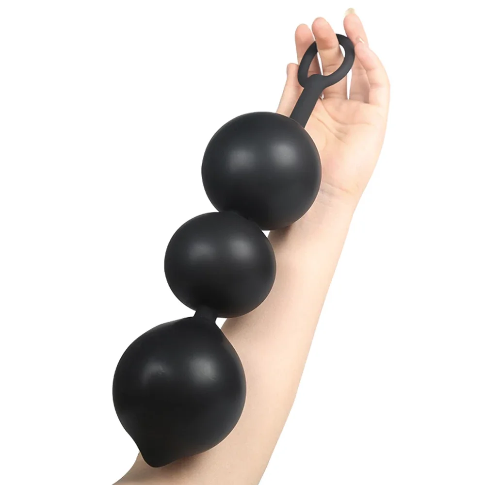 

3 Balls Inflatable Anal Plug with Penis Ring Expandable Dildo Pump Butt Plug Anus Dilator Bdsm Prostate Massager For Erotic Game