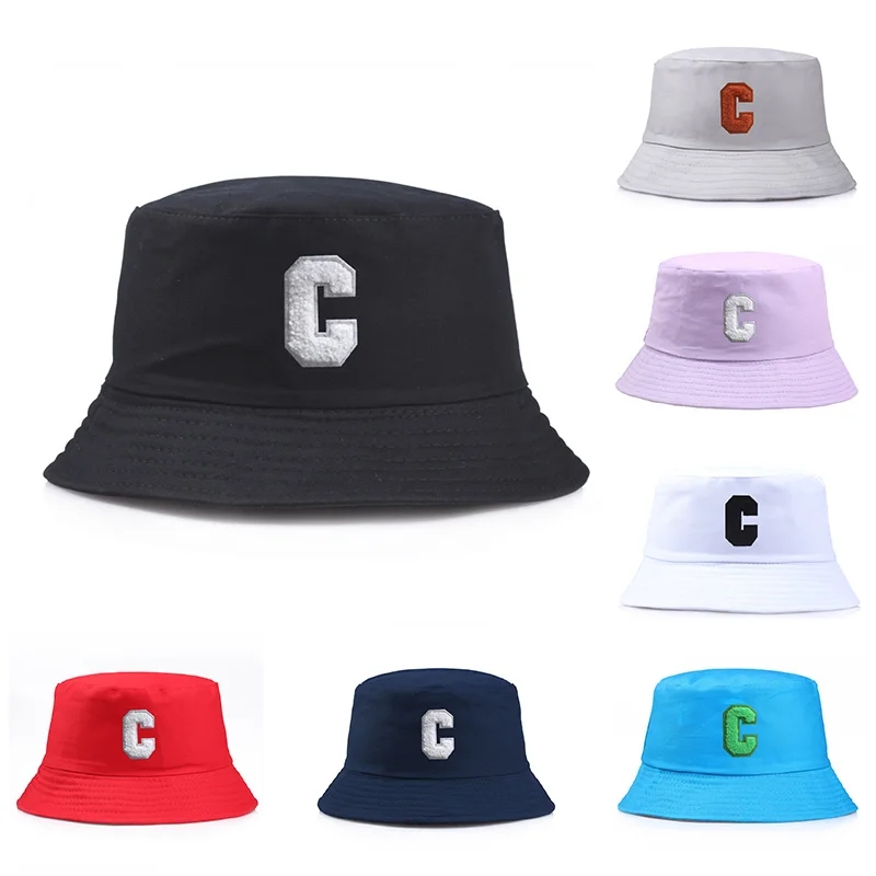 

Панама хлопковая унисекс, женская шапка с Вышивкой Букв с, солнцезащитная Кепка для рыбалки, летняя спортивная рыболовная шляпа