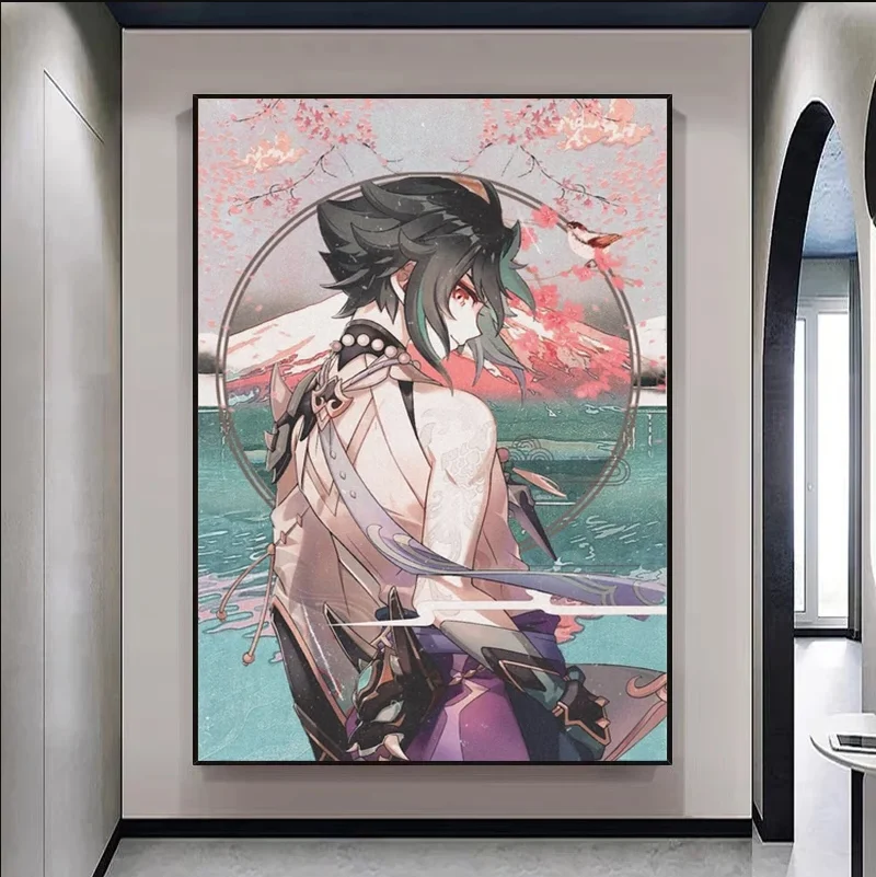 

Аниме Картина, алмазная живопись, вышивка крестиком, мультфильм Xiao Genshin Impact, полноразмерная 5d алмазная вышивка стразы, мозаика