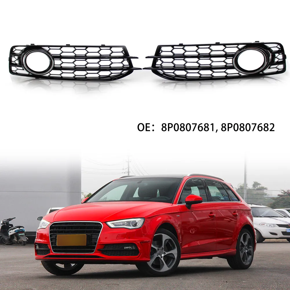 

Access Honeycomb Front Cover Grille Air Flow Auto Bendable Bright Black Buckle Bumper Cabriolet Car 2 PCS 2 Piece