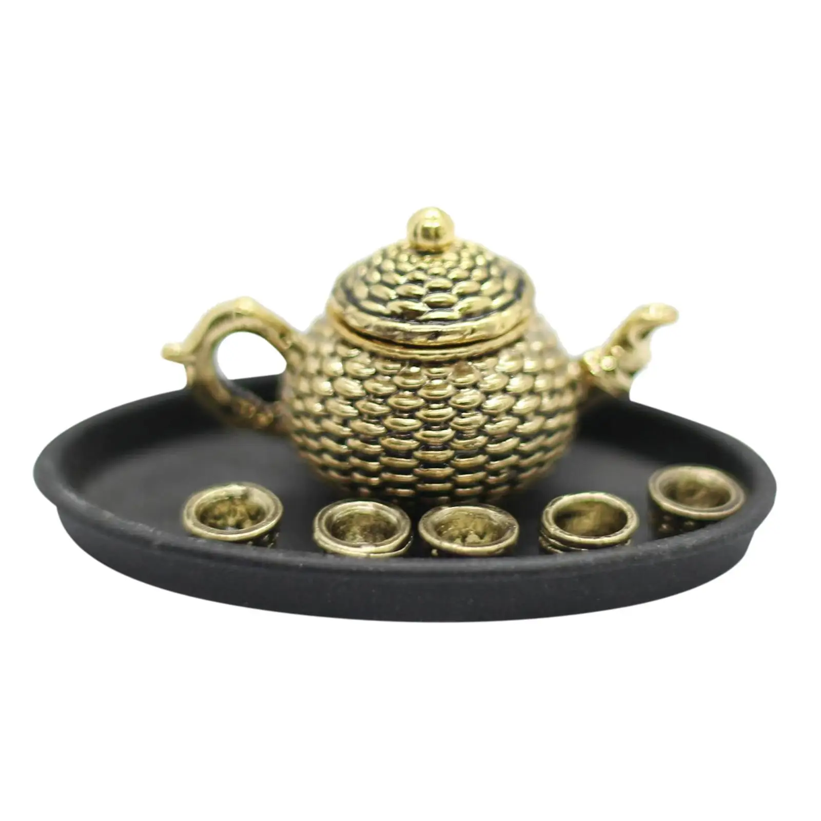 

1/12 Dollhouse Tea cup Teapot Platter Dishes for Boys