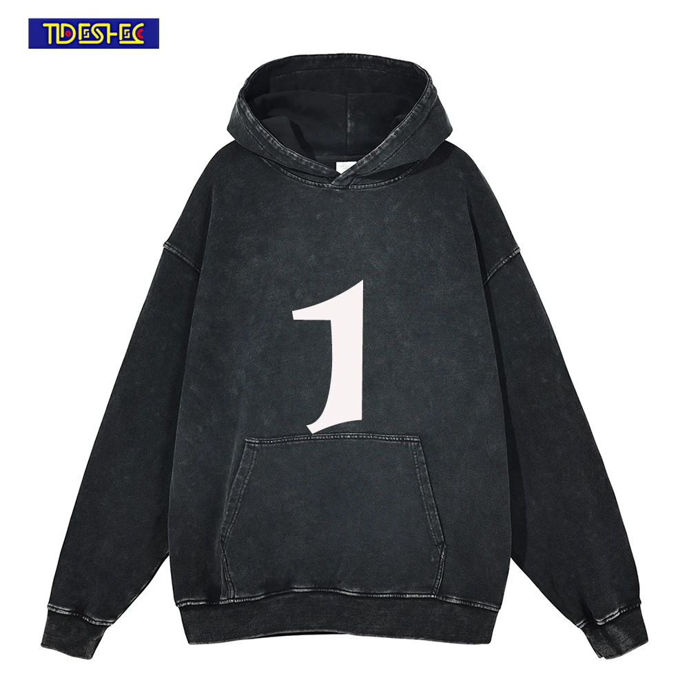 

Мужская потертая хлопковая толстовка TIDESHEC 1