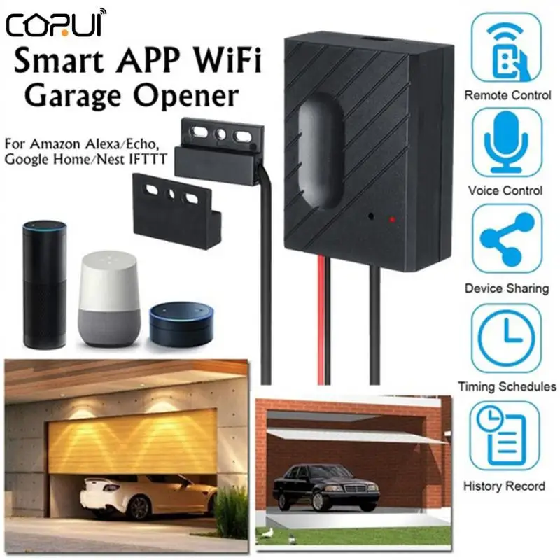 

WiFi Switch Smart Garage Door Opener Controller Work With Alexa Echo Google Home eWelink APP Control No Hub Require