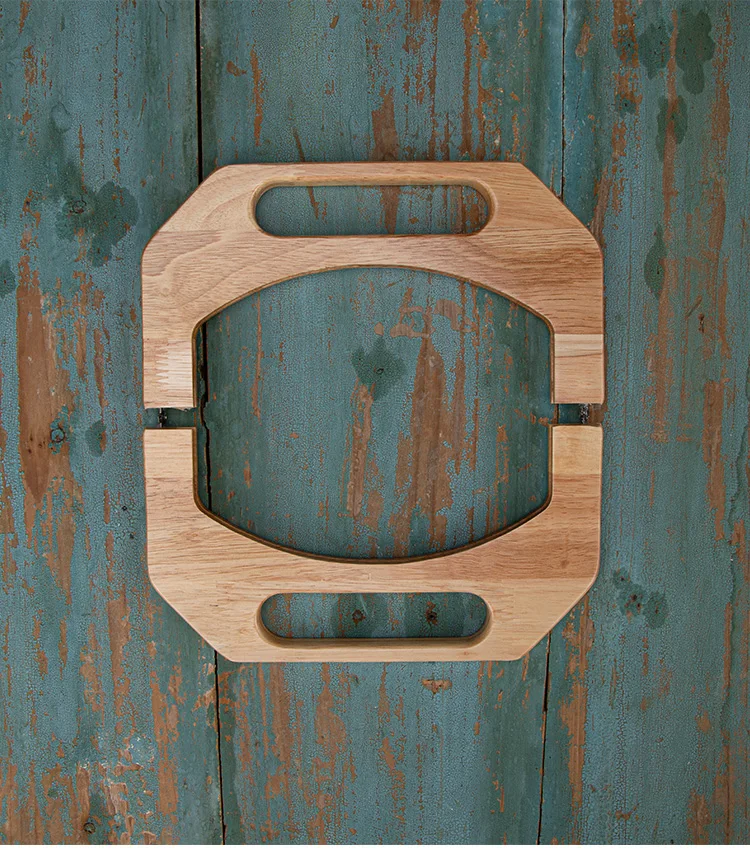 1 Set Nature Color Real Wood Material Polish Well Wood Purse Handle Handbag Accessories New Trendy Bag Handle Frame Wholesales