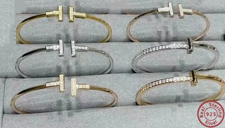 Великолепный браслет из серебра 2024 пробы с TTF-модным принтом тонким мастерством и