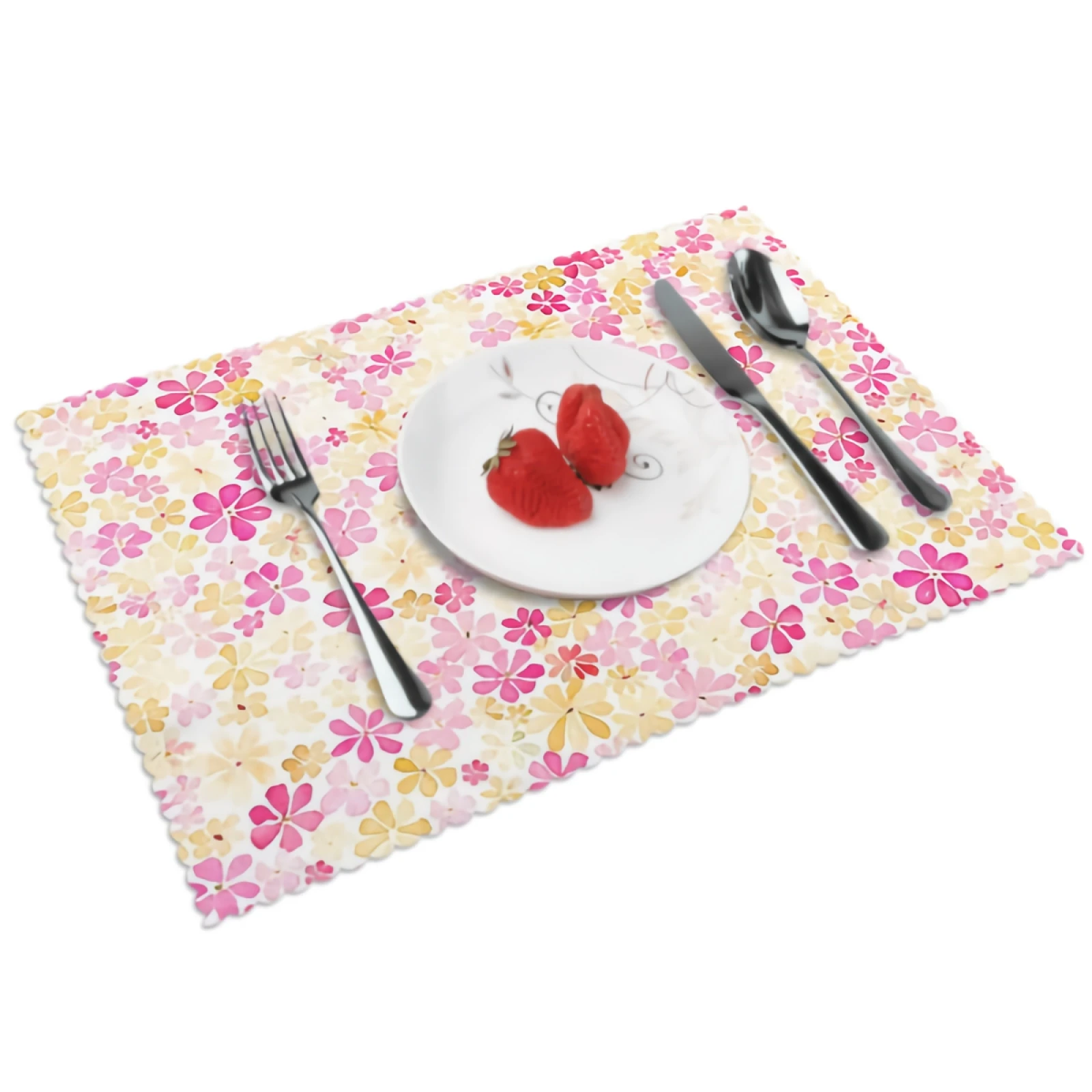 

Cute Pink Daisy Placemats for Dining Table Set of 4 Beautiful Daisy FlowerDecor Rectangular Heat Resistant Washable Place Mat