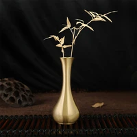 2 pieces mini small vase pure brass vase decoration desktop ornament antique flower metal living room flower arrangement ideas