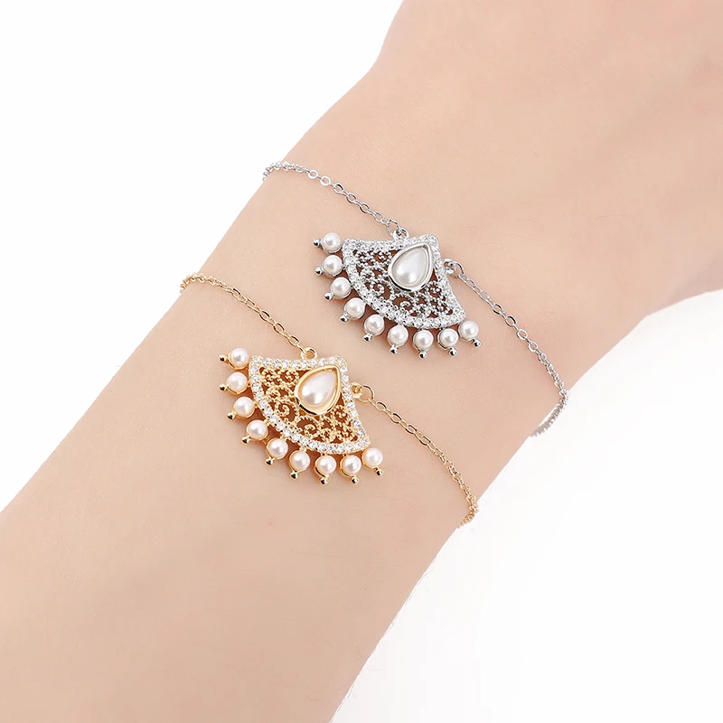 

Bracelet HADIYANA Fashion Bridal Wedding New Shiny Bracelet Women's Valentine's Day Gift Boutique Jewelry SL3584